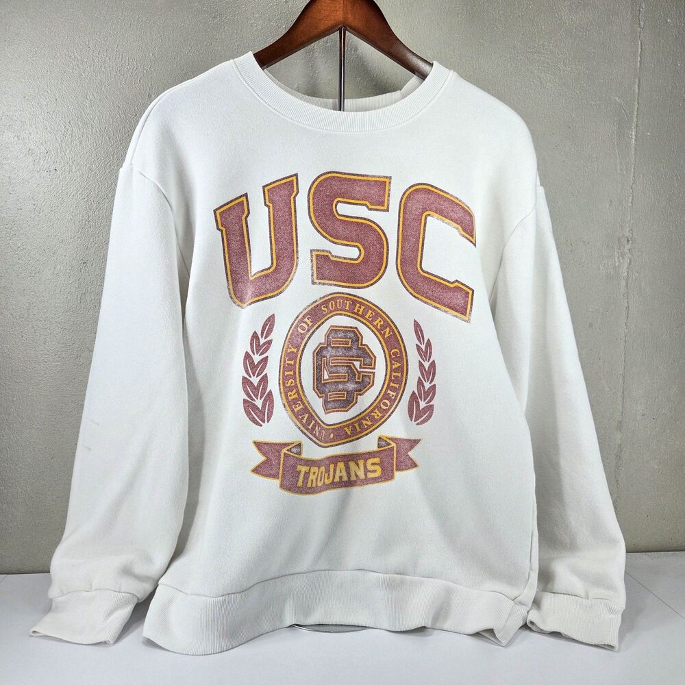 Hollister Blue 84 USC Trojans Relaxed Fit Crewneck Fleece Sweatshirt Sz M